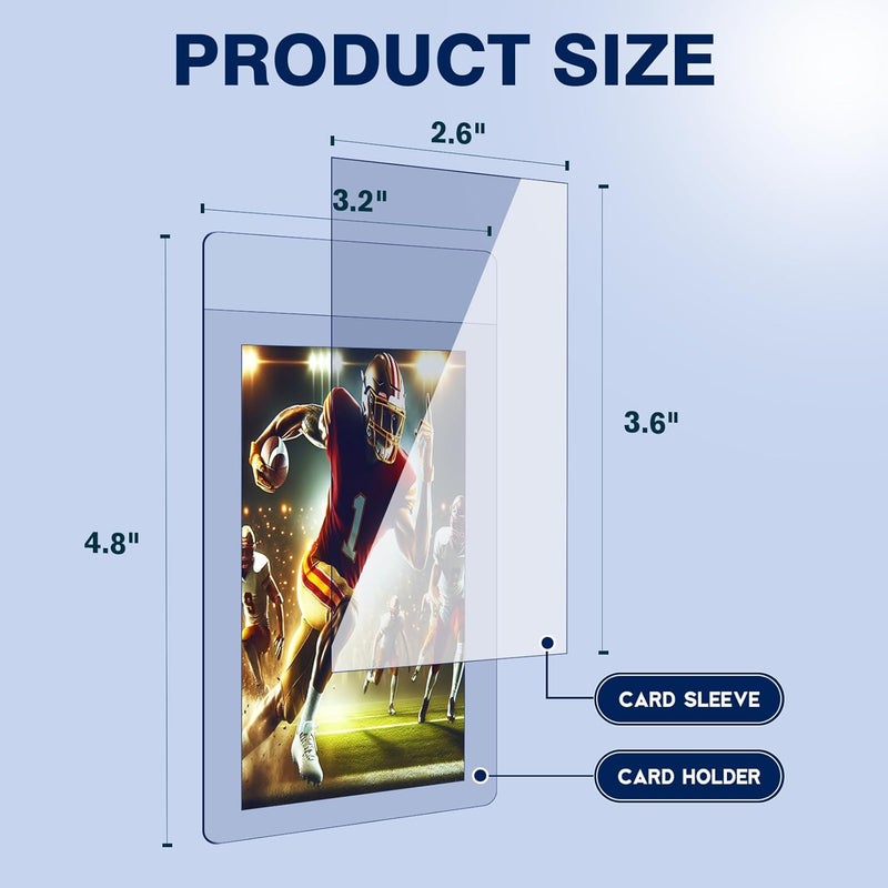 CARDARCHIVER 300ct Semi Rigid Card Holders - Card Sleeves & Premium Protection for Graded Cards, Trading Cards & Baseball Collectibles with Cards Sleeve, 1/2" Lip Grading Slabs (Archival-Quality Storage) - Image 3